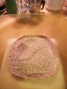 quinoa pesto rosso ricetta vegetariana pomodori sott'olio tabasco